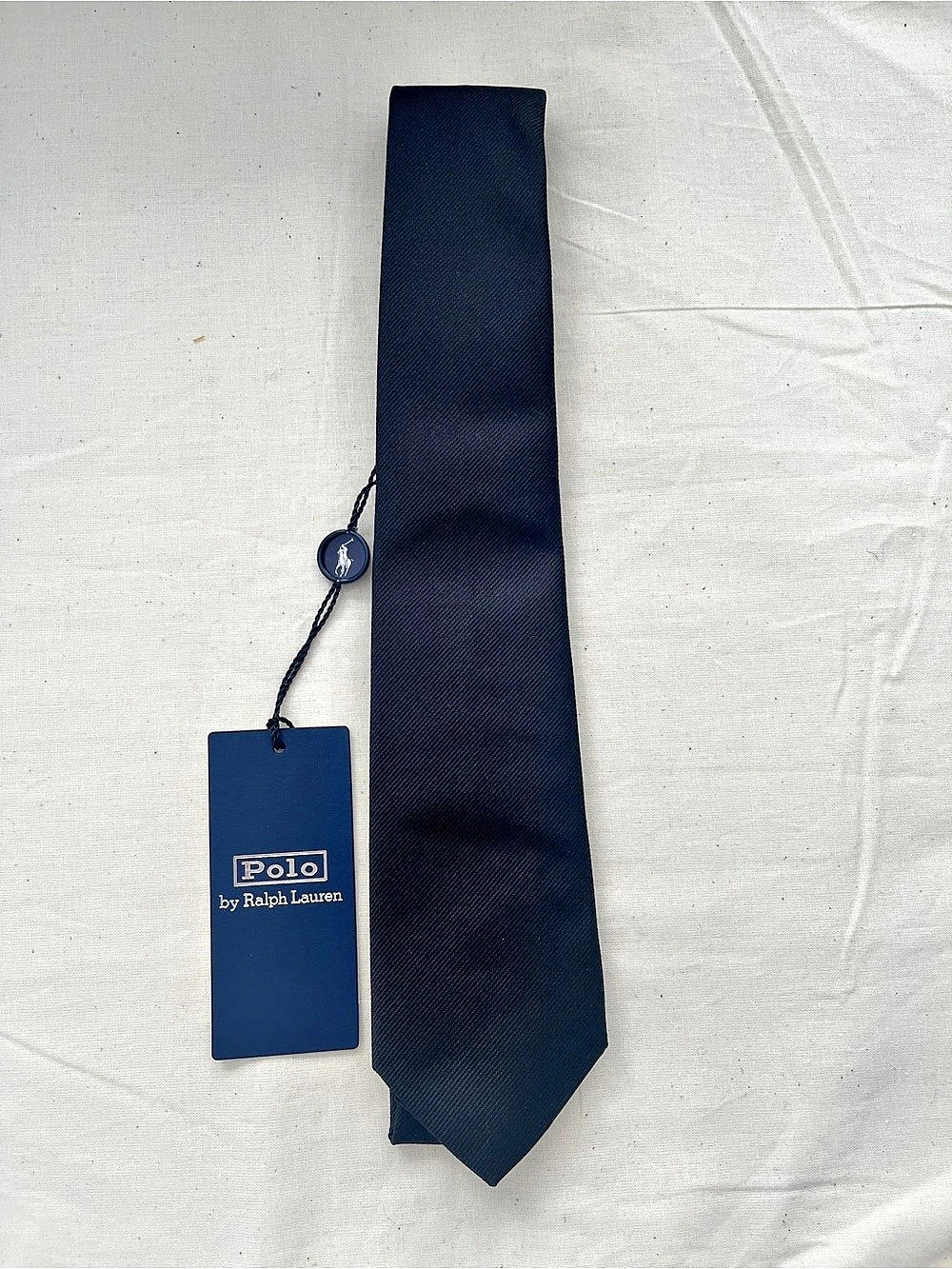 Authentic Polo Ralph Lauren 100%Silk Repp Tie Black NWT